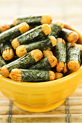 Image showing Rice and seaweed crackers Nori Maki