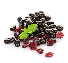 Image showing Chocolate covered cranberries