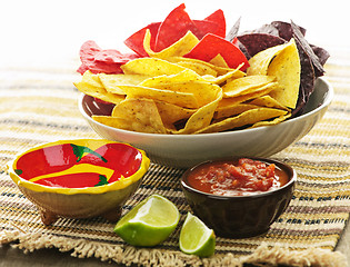 Image showing Tortilla chips and salsa