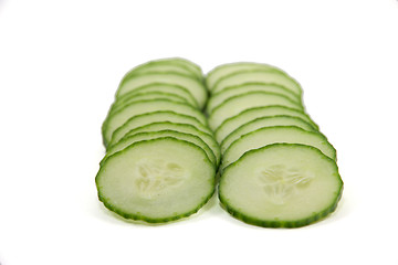 Image showing Cucumber slices with little dof