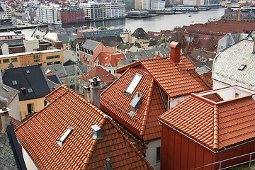 Image showing Overview over Bergen