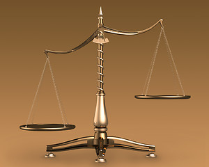 Image showing Brass scales 3D concept