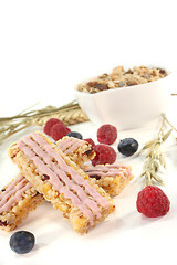 Image showing Forest berry muesli bar