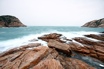 Image showing Storm. Waves and sea foam. 