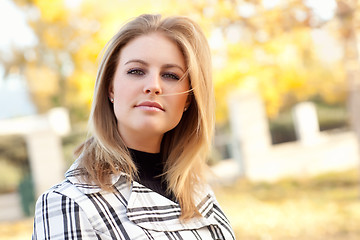 Image showing Pretty Young Woman Smiling in the Park