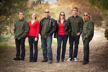 Image showing Attractive Family Portrait Walking Outdoors