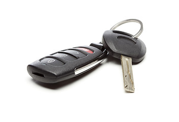 Image showing Modern Car Key and Remote on White