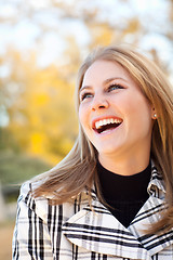 Image showing Pretty Young Woman Smiling in the Park