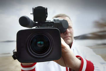 Image showing tv reportage