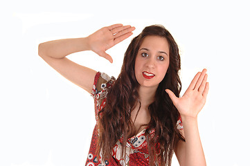 Image showing Girl giving sign.