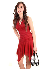 Image showing Girl in red dress.