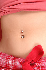 Image showing Girl showing belly button.