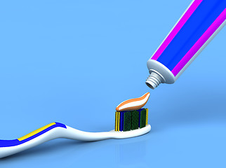 Image showing toothpaste and brush