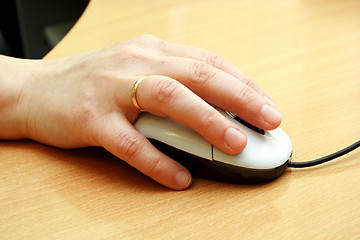 Image showing computer mouse with hand