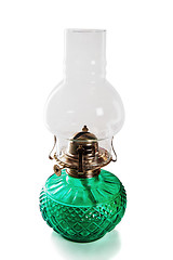 Image showing Green oil lamp