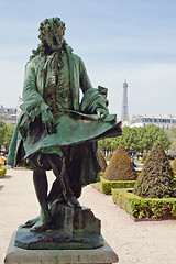 Image showing Statue in a garden at the Cathedral of Invalids