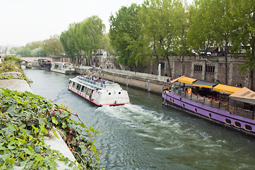 Image showing Cruise Ships On Seine River, Paris, France