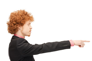 Image showing businessman pointing his finger