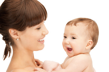 Image showing happy mother with adorable baby