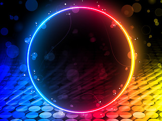 Image showing Disco Abstract Circle Box on Black Background