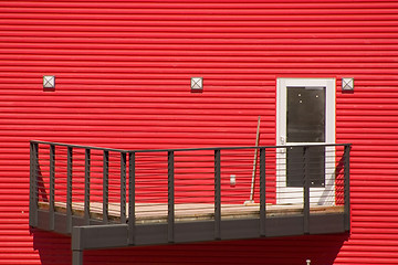 Image showing White Door with Red Walls