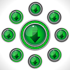 Image showing Download Shiny Green Button with Bars