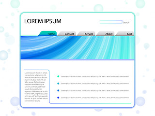Image showing White Website Layout Template in Blue