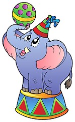 Image showing Cartoon circus elephant
