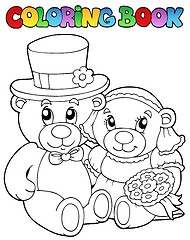 Image showing Coloring book with wedding bears