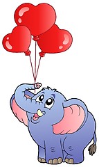 Image showing Circus elephant with balloons 2