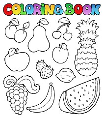 Image showing Coloring book with fruits images