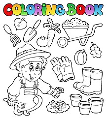 Image showing Coloring book with garden theme