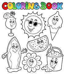 Image showing Coloring book with summer pictures