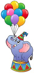 Image showing Circus elephant with balloons 1