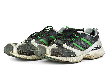 Image showing Pair of worn sneakers