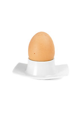 Image showing Egg in plastic eggcup