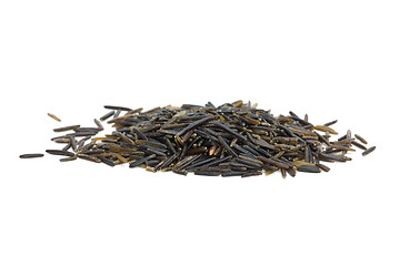 Image showing Small pile of black wild rice