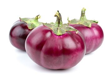 Image showing Three eggplants