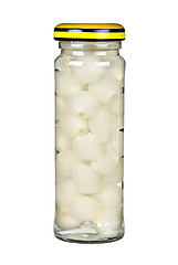 Image showing Glass jar with marinated onions