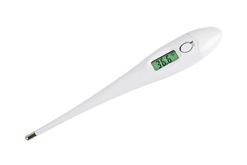 Image showing Electronic thermometer displaying normal themperature