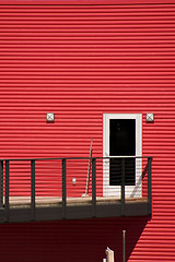 Image showing White Door with Red Walls