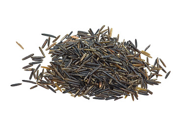 Image showing Small pile of black wild rice