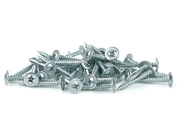 Image showing Pile of galvanized screws