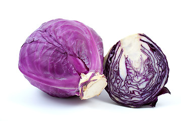 Image showing Violet cabbage and half