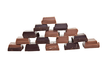 Image showing Chocolate pyramide from the front