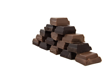 Image showing Chocolate pyramide from the side