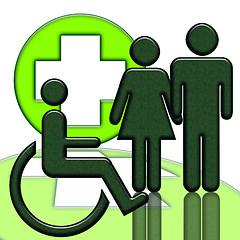 Image showing Handicapped person medical icon