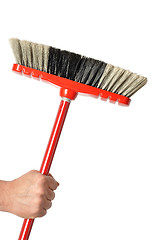 Image showing Hand with Red Broom