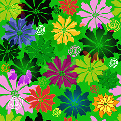 Image showing Green floral seamless pattern