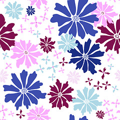 Image showing Floral seamless white pattern